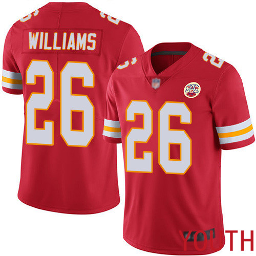 Youth Kansas City Chiefs #26 Williams Damien Red Team Color Vapor Untouchable Limited Player Football Nike NFL Jersey